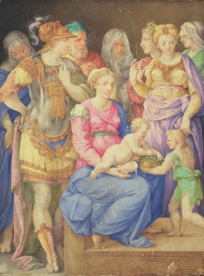 The Virgin and Child, St. John the Baptist and seven individuals, c.1553 by Giorgio Giulio Clovio